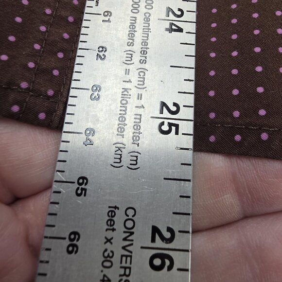 Cato Blouse Shirt Womens 22/24W Brown Pink Polka Dot Stretch 3/4 Sleeve Plus - Picture 12 of 12